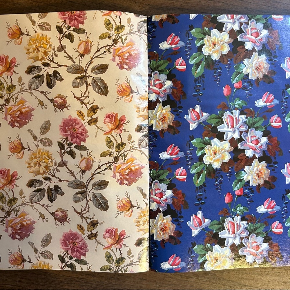 Vintage Joost Elffers Giftwraps by Artists Roses INCOMPLETE 1991 Cottage Floral - Picture 6 of 9